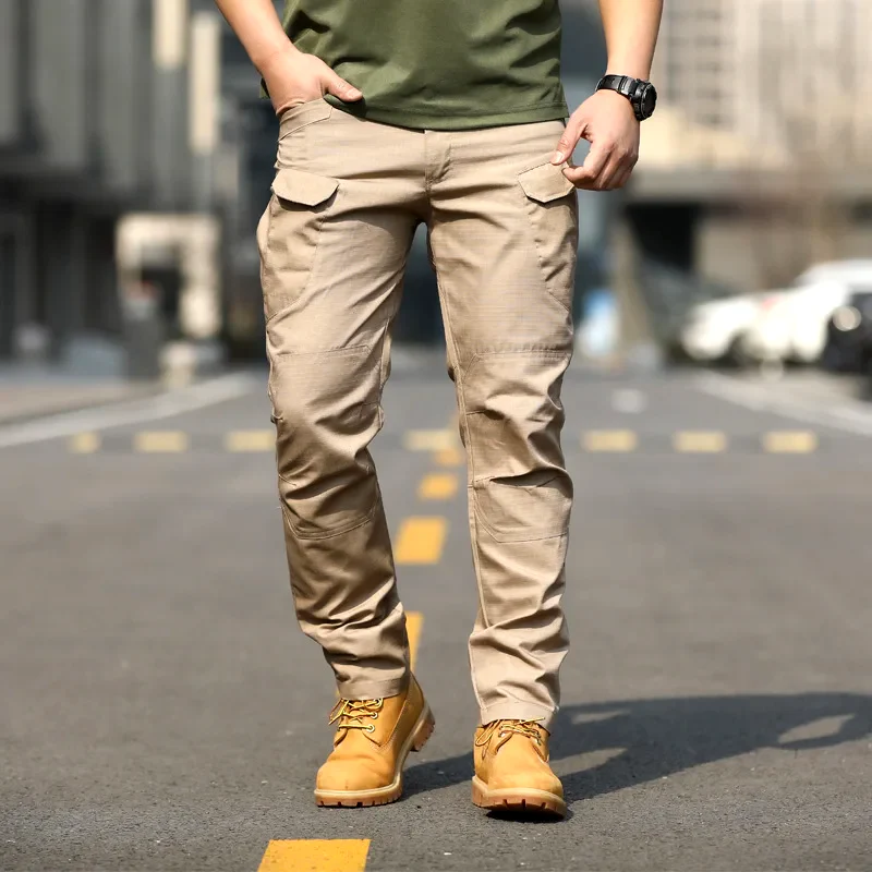 Men's Cargo Pants Relaxed Fit Cotton Comfort Multi Pocket Utility Design By Street-Wave