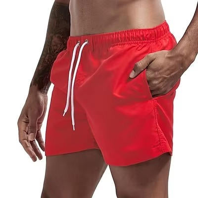 Street-Wave Men's Quick Dry Gray Swimming Trunks Drawstring Beach Swim Shorts Comfort Fit