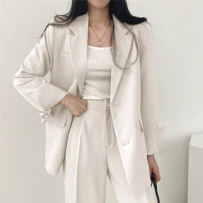 Hailey Women’s Tailored Suit Set With Long Blazer By Street-Wave