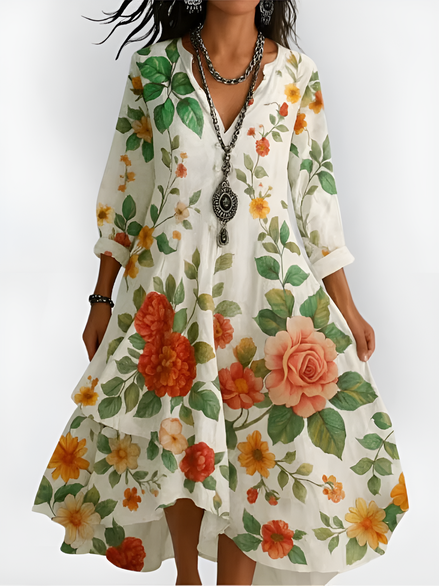 Floral Vintage Boho Maxi Dress – street-wave.co.uk