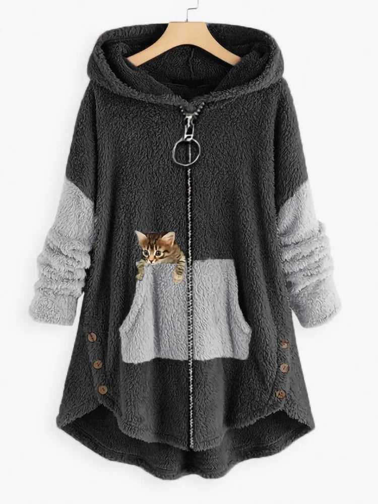 Street-Wave Teddy Fleece Hooded Coat For Women Ultra Soft Warmth And Cozy Comfort