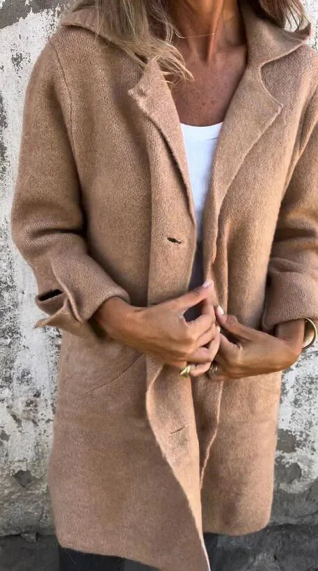 Street-wave Reversible V-Neck Coat For Women, Pink Wool Blend, Versatile Chic Outerwear