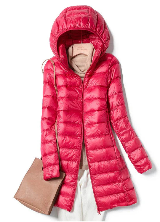 Street Wave Winter Ultralight Hooded Jacket For Women With Warm Fill And Modern Fit