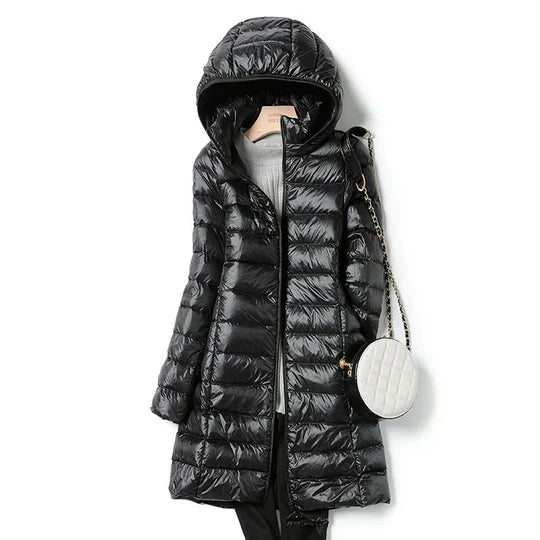 Street Wave Winter Ultralight Hooded Jacket For Women With Warm Fill And Modern Fit