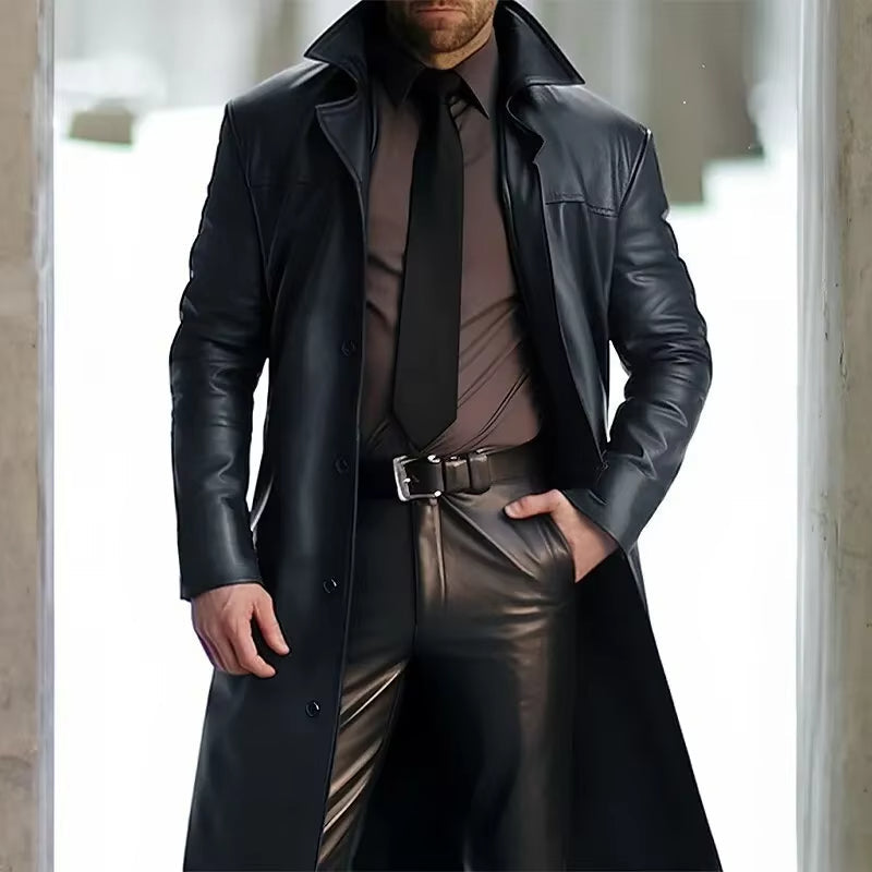 Street-Wave Anthony Mens Trench Coat Warm Durable Classic Button Down Outerwear