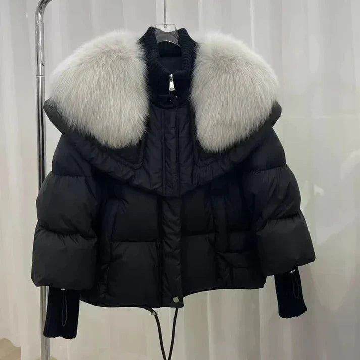 Street-Wave Lux Fur Collar Puffer Coat For Women Insulated Down Jacket Warm And Stylish