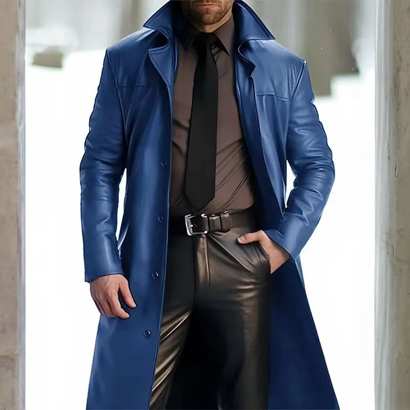 Street-Wave Anthony Mens Trench Coat Warm Durable Classic Button Down Outerwear