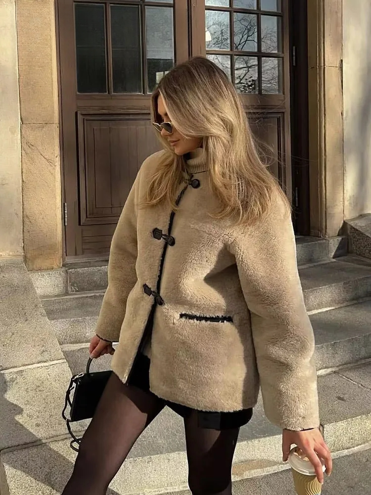 Street-wave One Button Cozy Coat For Women With Premium Warmth And Breathable Fabric