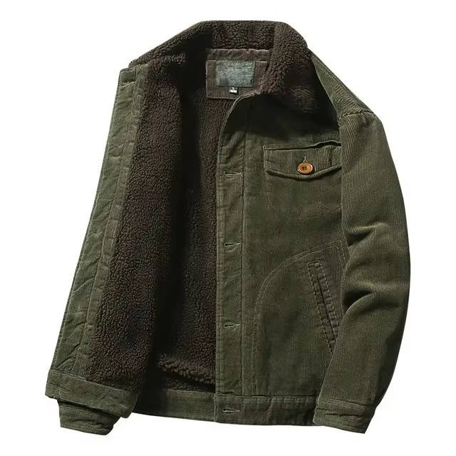Mens Sherpa Lined Jacket Warm Winter Coat Cozy Fleece Lined Outerwear Street-Wave Casual Everyday