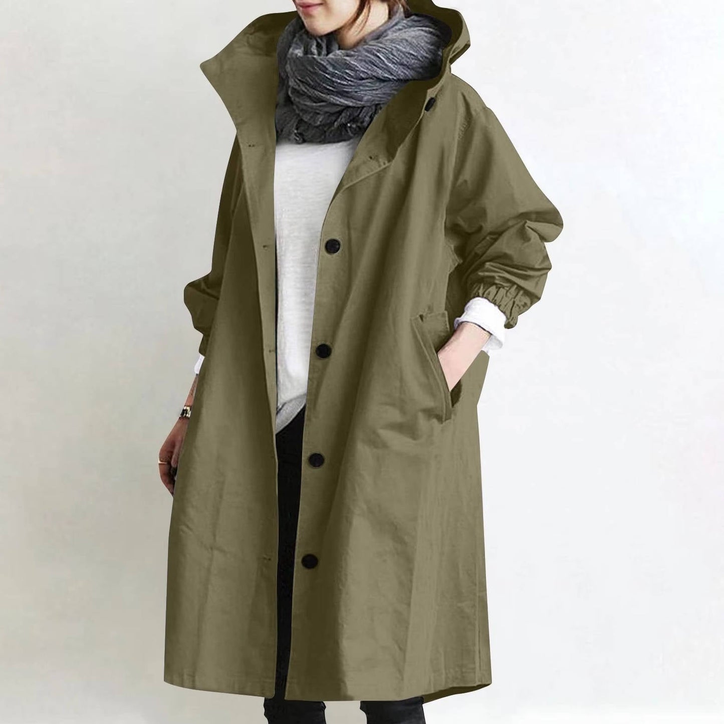 Street-Wave Oversized Women's Waterproof Trench Coat - Ultra Dry Comfort With Modern Flattering Fit