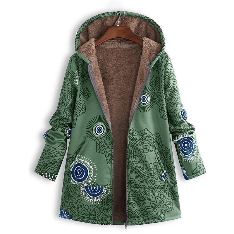 Street-Wave Women's Spring Jacket With Detachable Hood Front Pockets Lightweight Floral Coat