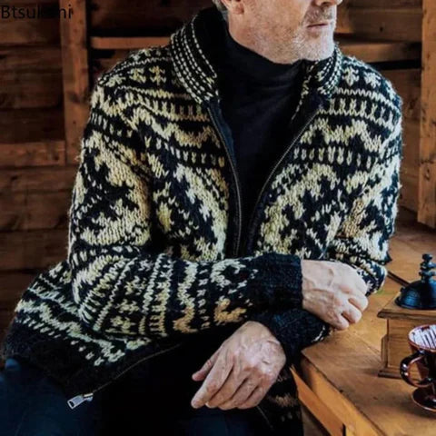Street-Wave Vintage Knit Sweater for Men - Ultra Warmth, Cozy Comfort, British Craft