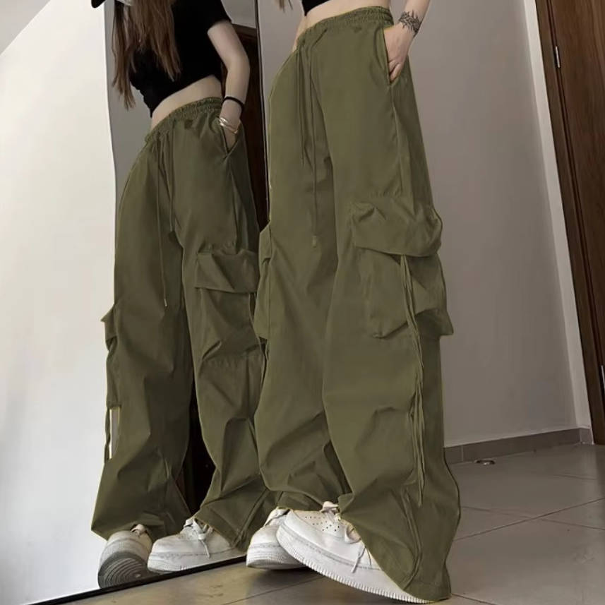 Street-Wave Womens Baggy Pants With Pockets Ultra Comfortable All Day Loose Fit Cargo Trousers