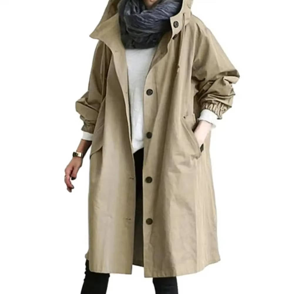 Street-Wave Oversized Women's Waterproof Trench Coat - Ultra Dry Comfort With Modern Flattering Fit