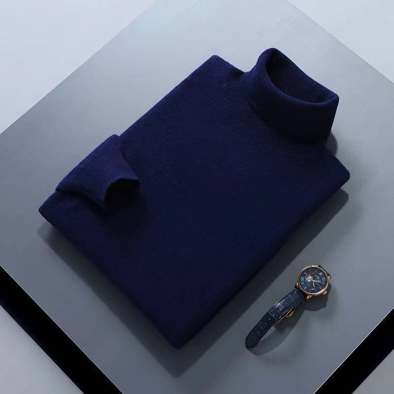 Street-Wave Men's Cashmere Turtleneck Sweater Luxury Knit For Effortless Smart Casual Style