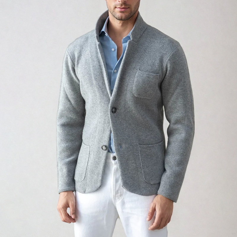 Jason Men's Modern Casual Knit Cardigan by Street-Wave Blazer Inspired Layering Essential for Office and Weekend Wear