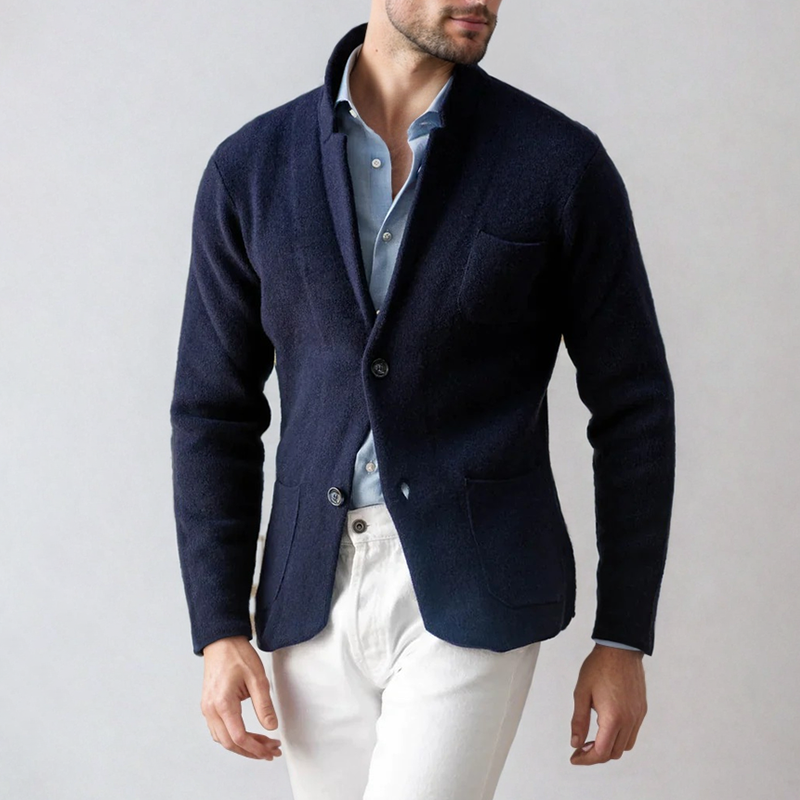 Jason Men's Modern Casual Knit Cardigan by Street-Wave Blazer Inspired Layering Essential for Office and Weekend Wear