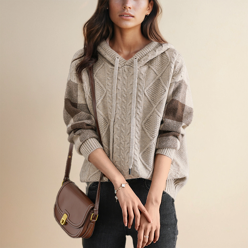 Street-Wave Cable Knit Pullover Sweater For Women Soft Warm Cozy Autumn Winter Everyday Wear