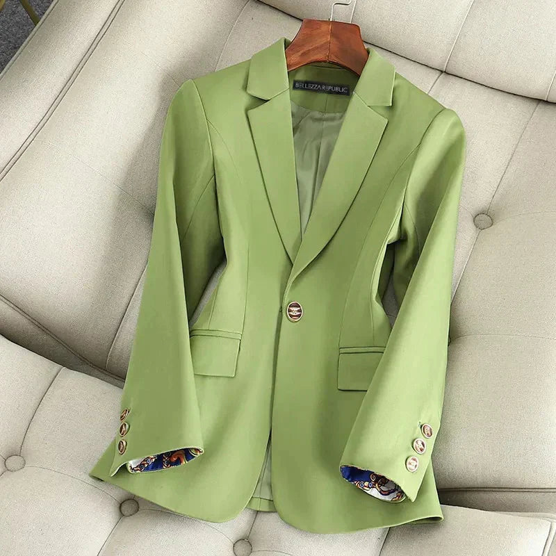 Street-Wave Women’s Beige Blazer - Elegant Tailored Jacket for Everyday Chic and Confidence