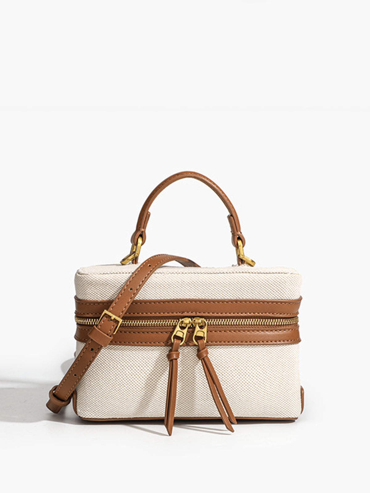 Dual-Tone Zippered Crossbody Bag - Street-Wave