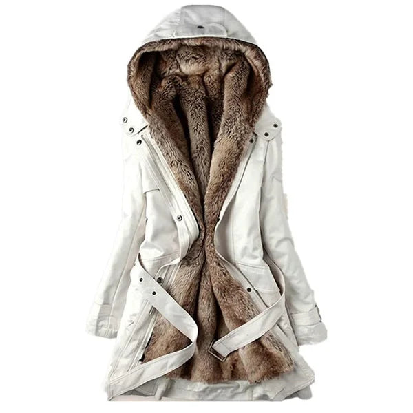 Street-Wave Fur-Lined Winter Parka Coat for Women Ultra Warmth with Plush Faux Fur Lining