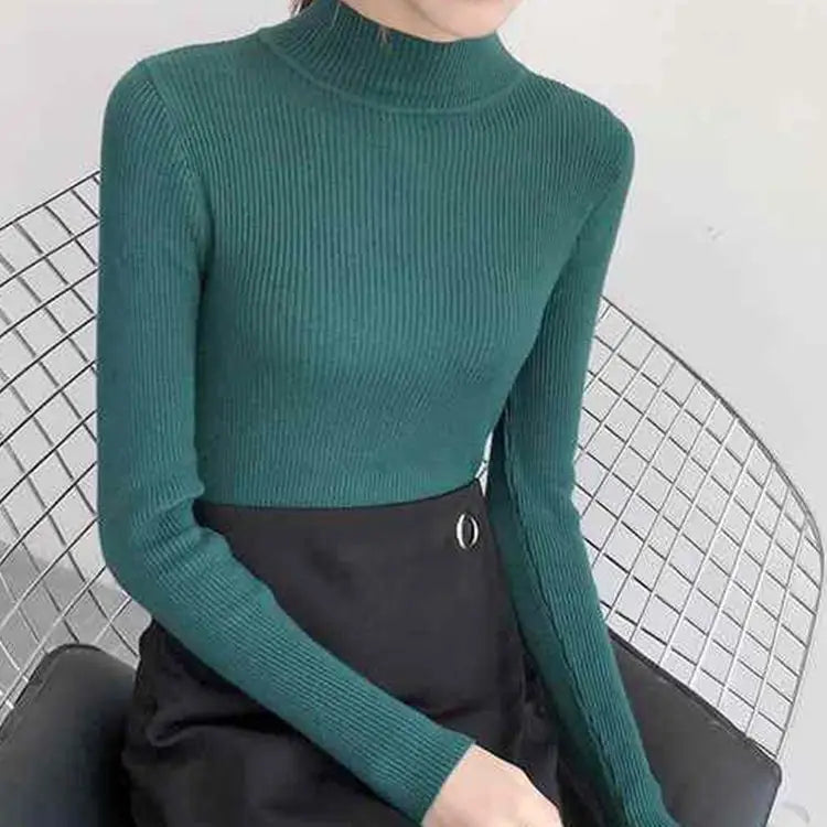 Street-wave Ribbed Wool Sweater for Women With Tailored Fit and Cozy Warmth for All Day Comfort