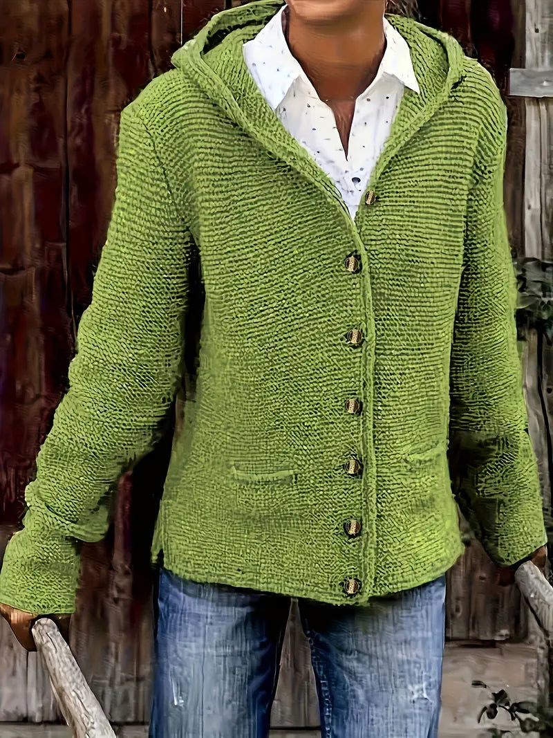 Street-Wave Knit Cardigan With Button Closure For Everyday Style Women Unisex Casual Outerwear