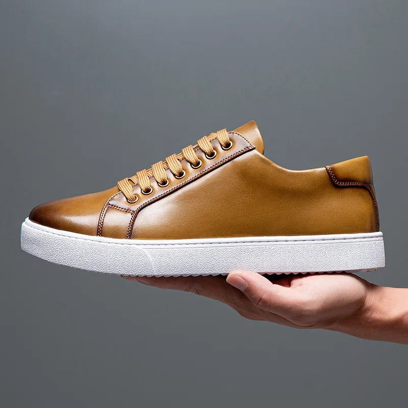 Street-wave Men's Leather Sneakers Premium Leather, All-Day Comfort, Stylish Versatile Footwear