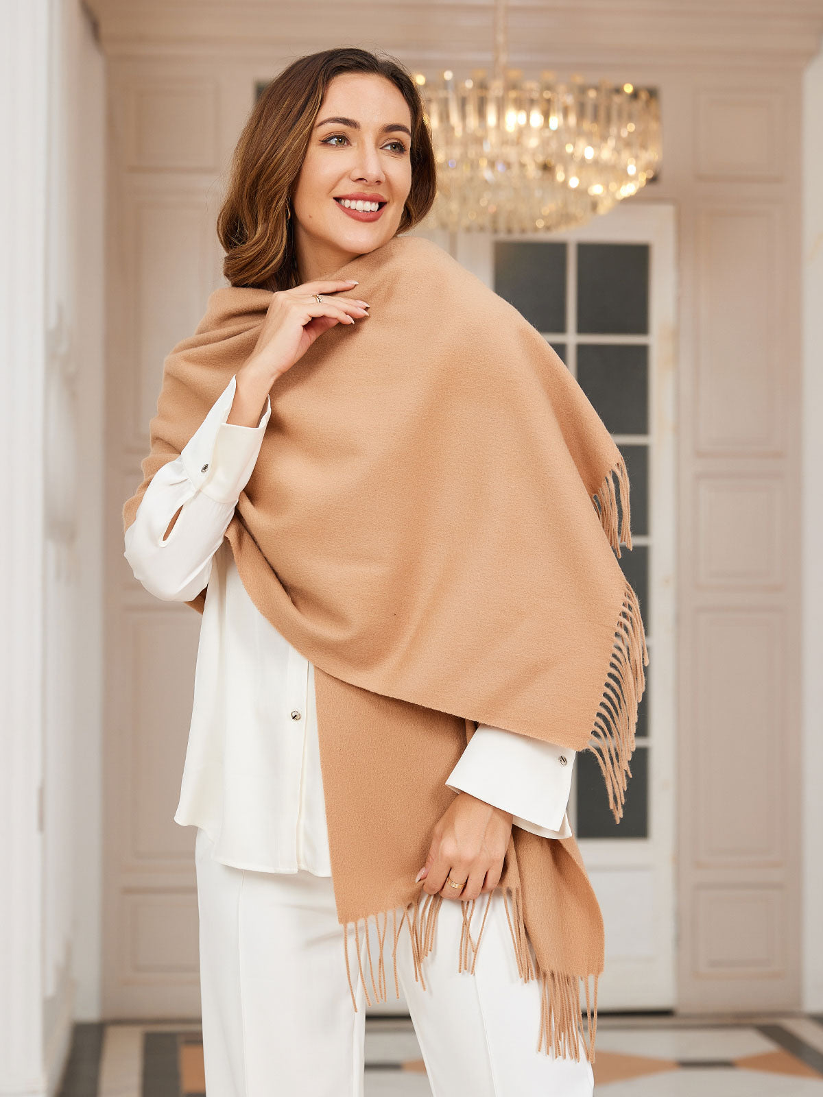 Street-wave Grey Wool Scarf For Women Luxurious Warmth And Classic Winter Style Premium Essential