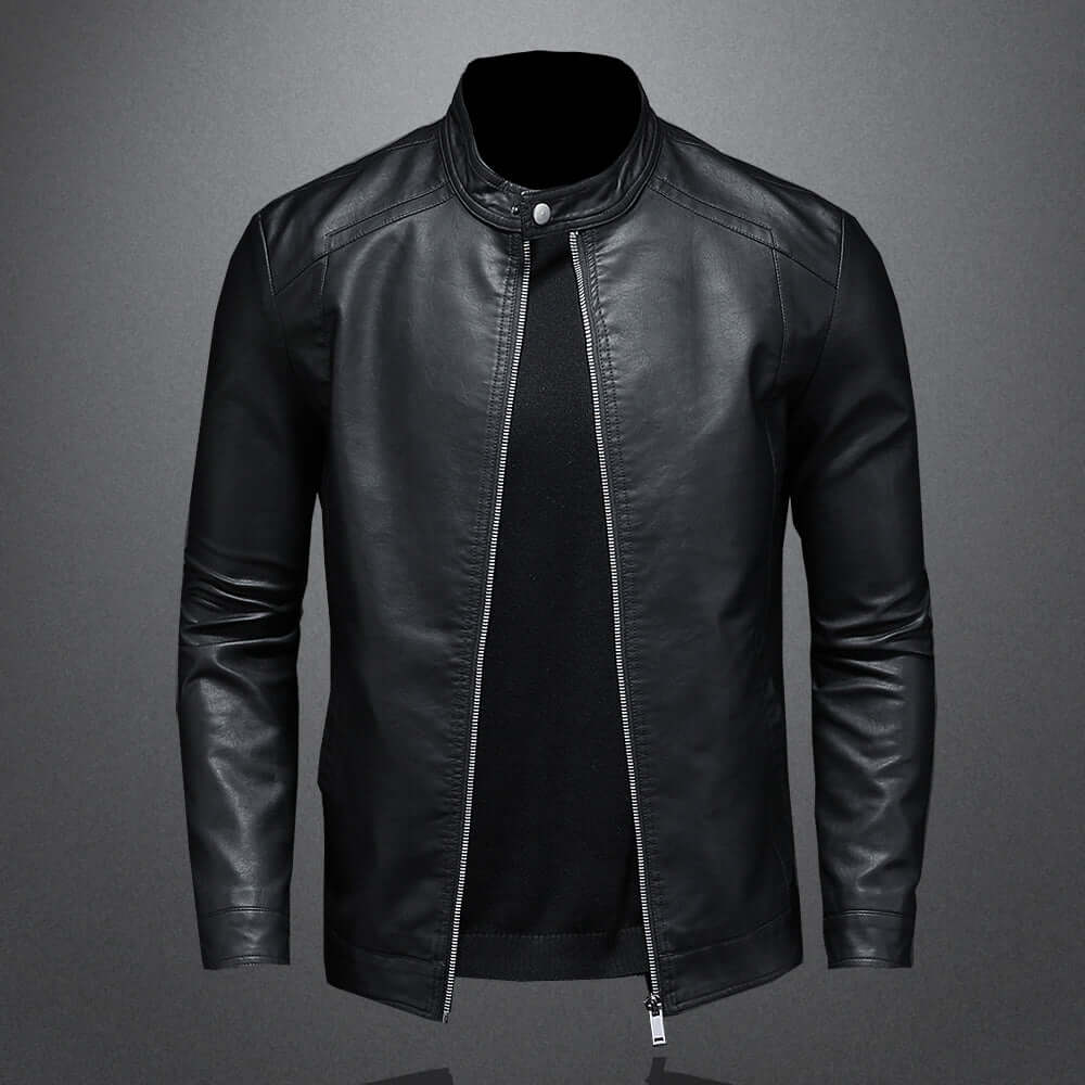 Street-wave Faux Leather Biker Jacket For Men, Classic Style, Sustainable Craft, Urban Edge