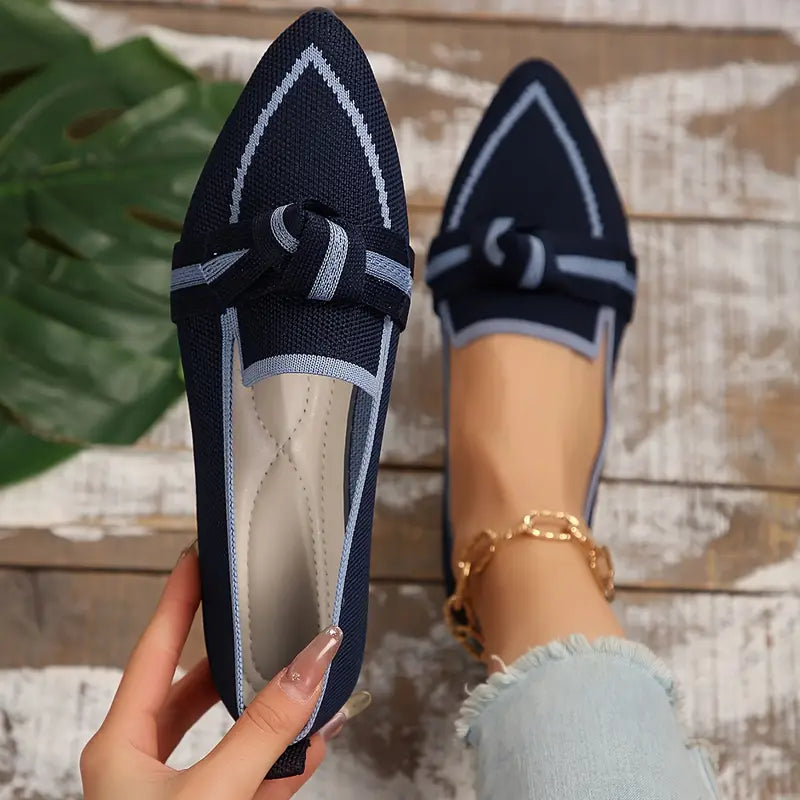 Streetwave Knit Slip On Shoes For Women With Pointed Toe For Elegance And All Day Comfort