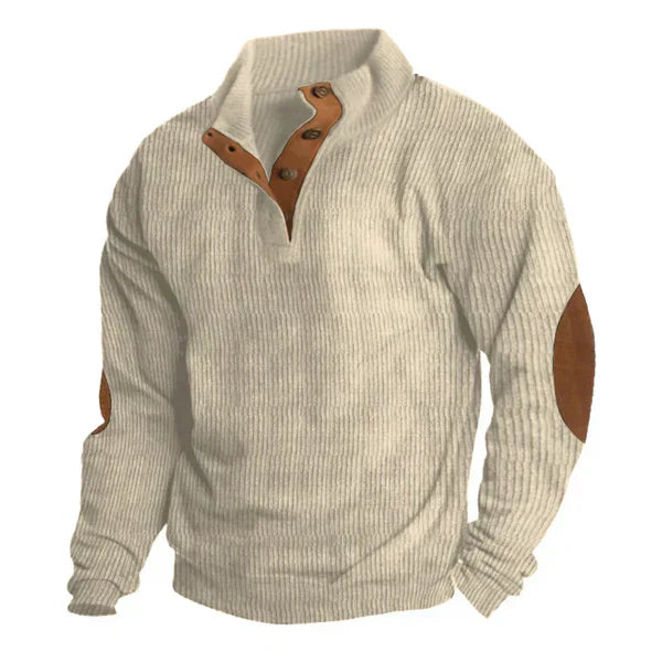Men's Patchwork Stand Collar Hoodie Jacket For Men Casual Loose Fit Long Sleeve Sweatshirt Street-Wave