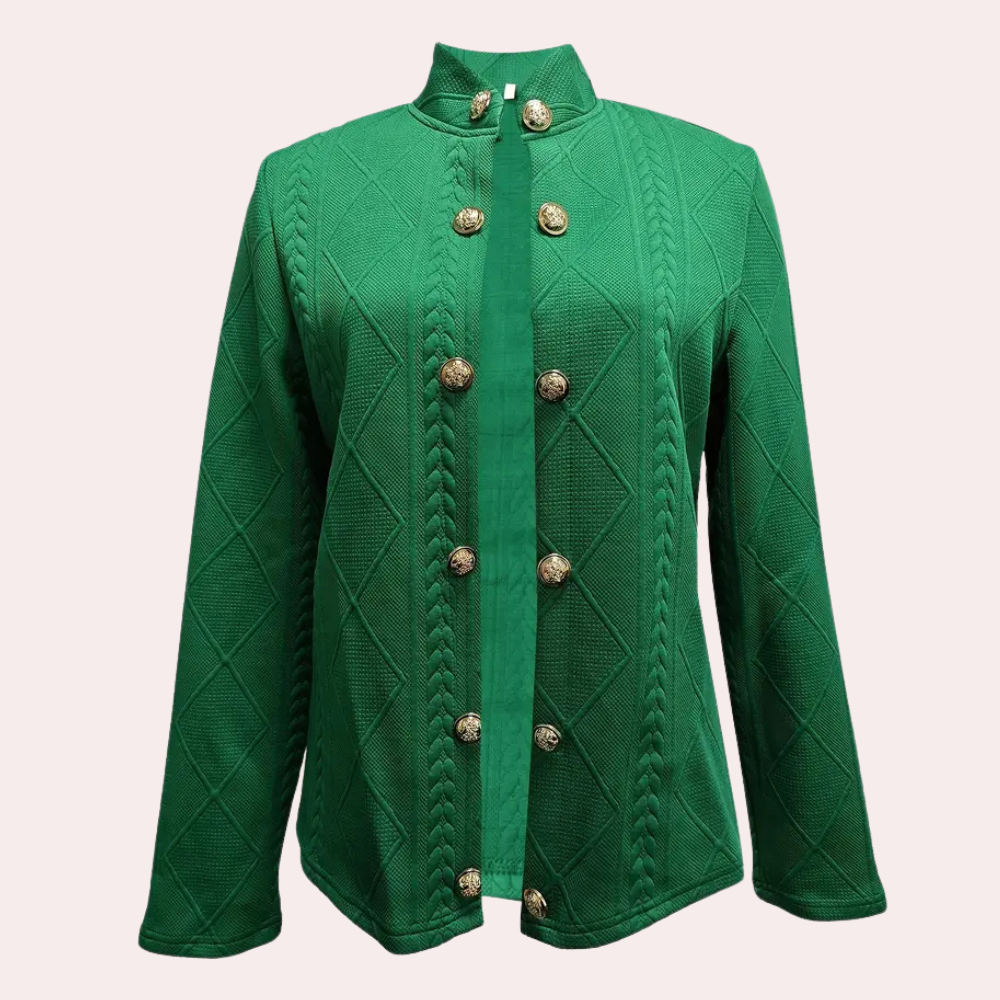 Street-wave Women Buttoned Coat With Classic Button Details For Elegant Fall Wardrobe