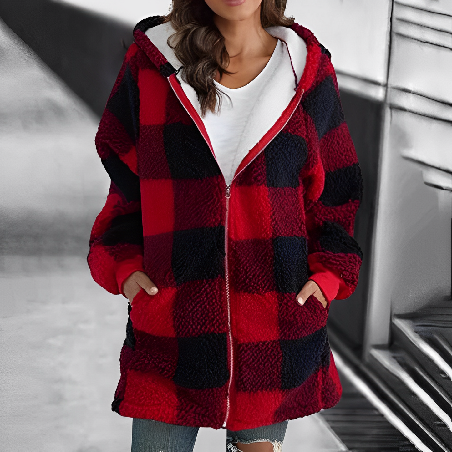 Street-Wave Camila Hooded Coat For Women Plush Warmth And Luxurious Softness For Everyday Urban Wear
