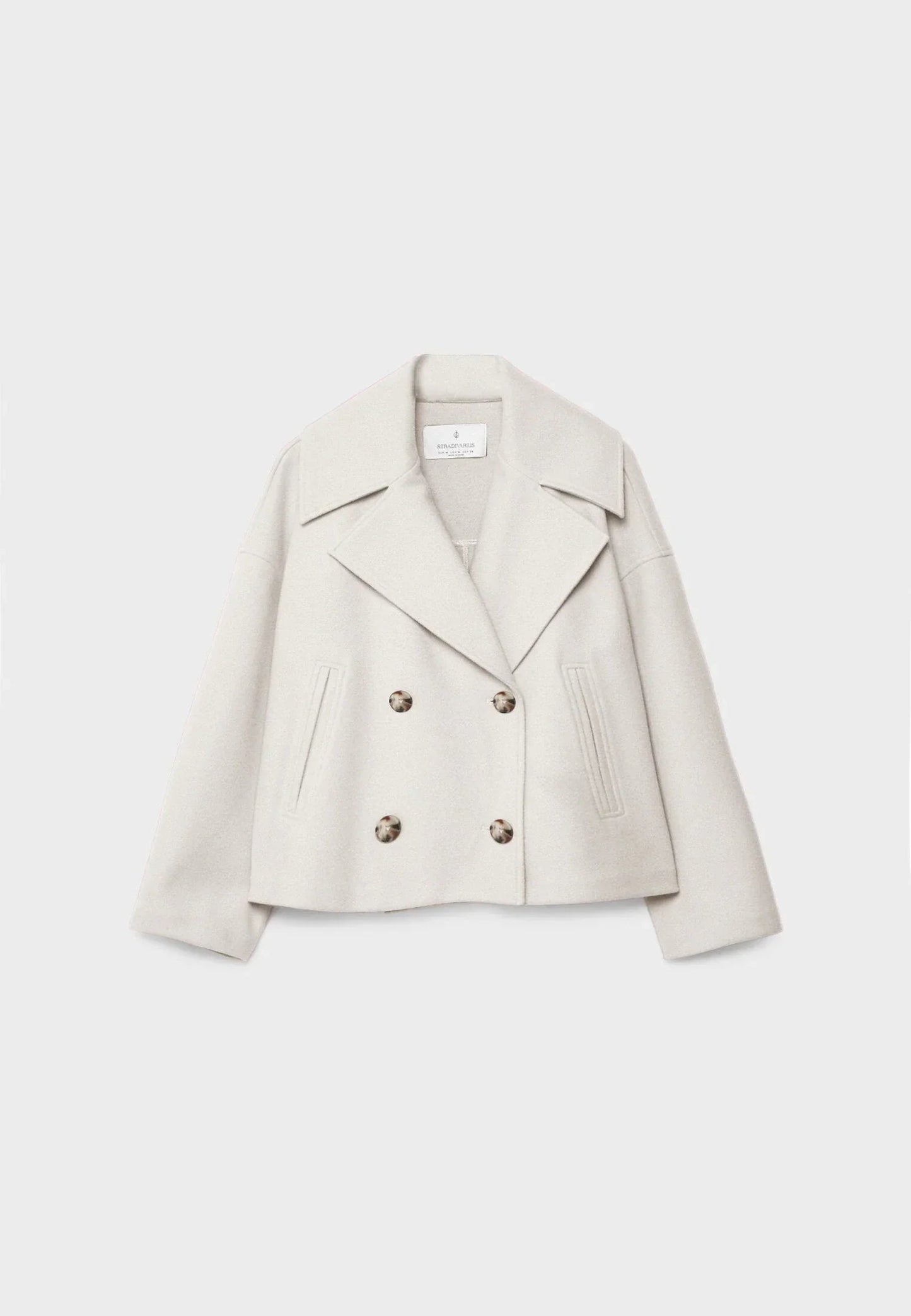 Street Wave Chic Double Breasted Short Jacket With Peak Lapels For Fashion Forward Women