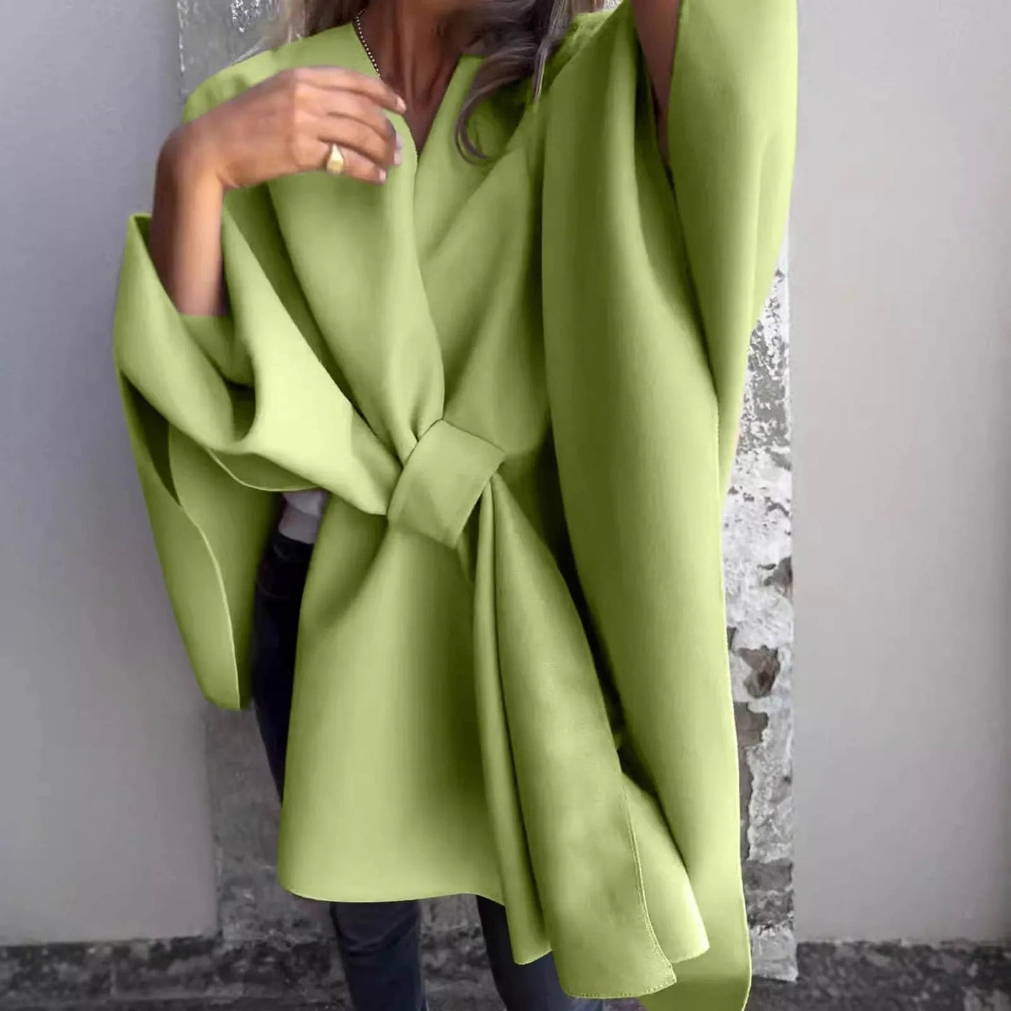 Street-Wave Batwing Sleeve Oversized Knit Cardigan For Women Soft Fleece Warmth Cozy Layering