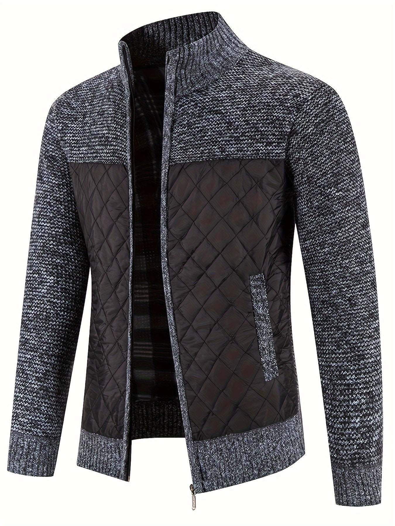 Street-wave Quilted Transition Jacket Burgundy For Men Fashion Forward Urban Style