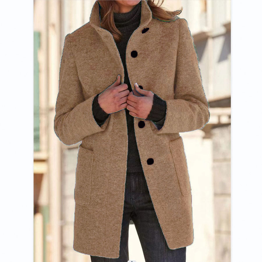 Street-wave Retro Windbreaker For Women With Long Sleeves Warm Timeless Style Coat