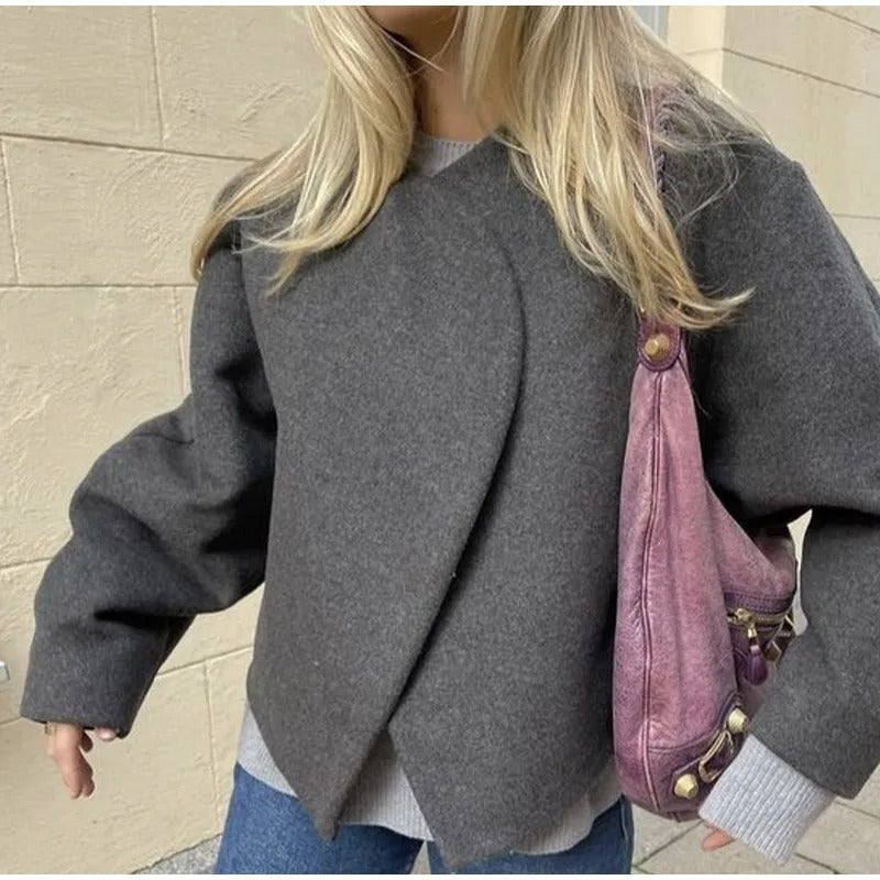 Avelena Cropped Bomber Jacket Street Wave For Women Padded Lyocell Blend Warm Cozy Style