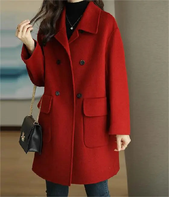 Street-Wave Women's Tailored Wool-Blend Coat Jacket For Winter Warmth And Style Today