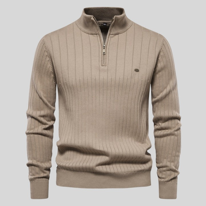 Street-Wave Wool Blend Half Zip Pullover Sweater For Men Premium Warm Classic Comfort And Versatile Layering