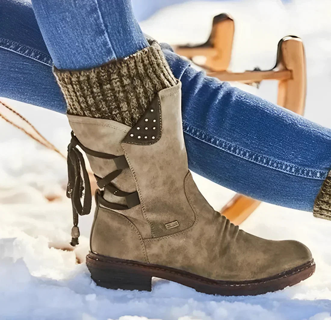 Street-wave Womens Large Size Winter Boots Ankle Style Cozy Warmth Durable Comfort