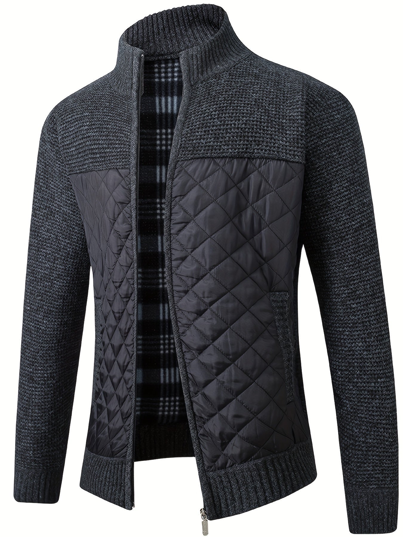 Street-wave Quilted Transition Jacket Burgundy For Men Fashion Forward Urban Style