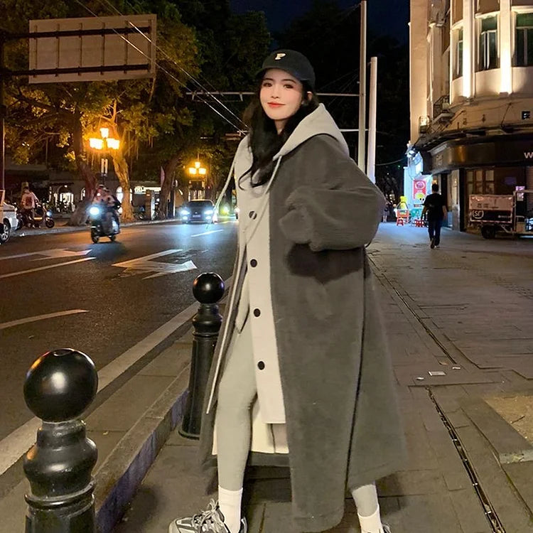 Streetwave Lambswool Hoodie Coat For Women Warm Cozy Winter Outerwear With Comfort Fit
