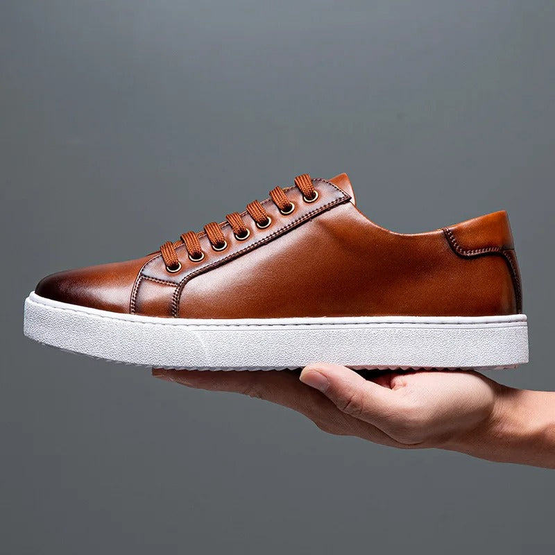 Street-wave Men's Leather Sneakers Premium Leather, All-Day Comfort, Stylish Versatile Footwear