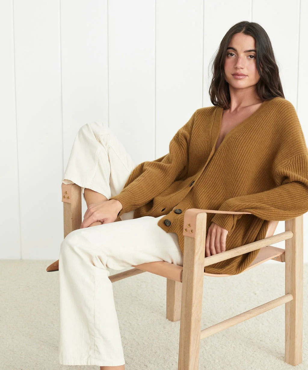 Street-wave Cashmere Cocoon Cardigan For Women Luxurious Soft Oversized Knit With Button Front