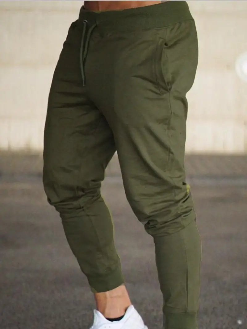 Street Wave Mens Jogger Pants Versatile With Elastic Drawstring Waist