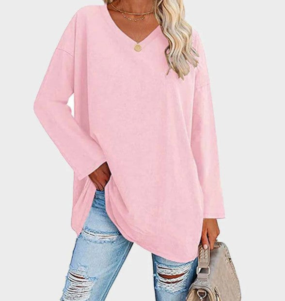 Street-wave Cozy V Neck Long Sleeve Sweater For Everyday Wear Soft Durable Knit Womens Casual Pullover