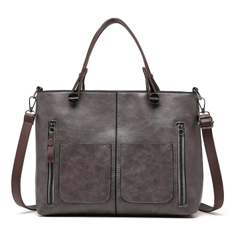 Street-Wave Leather Tote Bag For Women Durable Water-Repellent Scratch-Resistant Handbag For Everyday Professionals