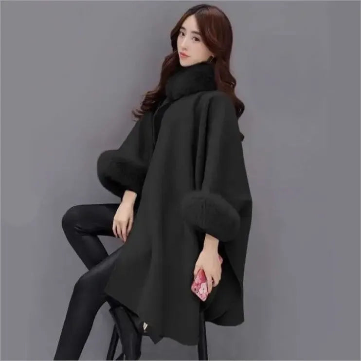 Street-wave Women Winter Coat With Luxurious Fur Trim For Elegant Minimalist Style And Warmth